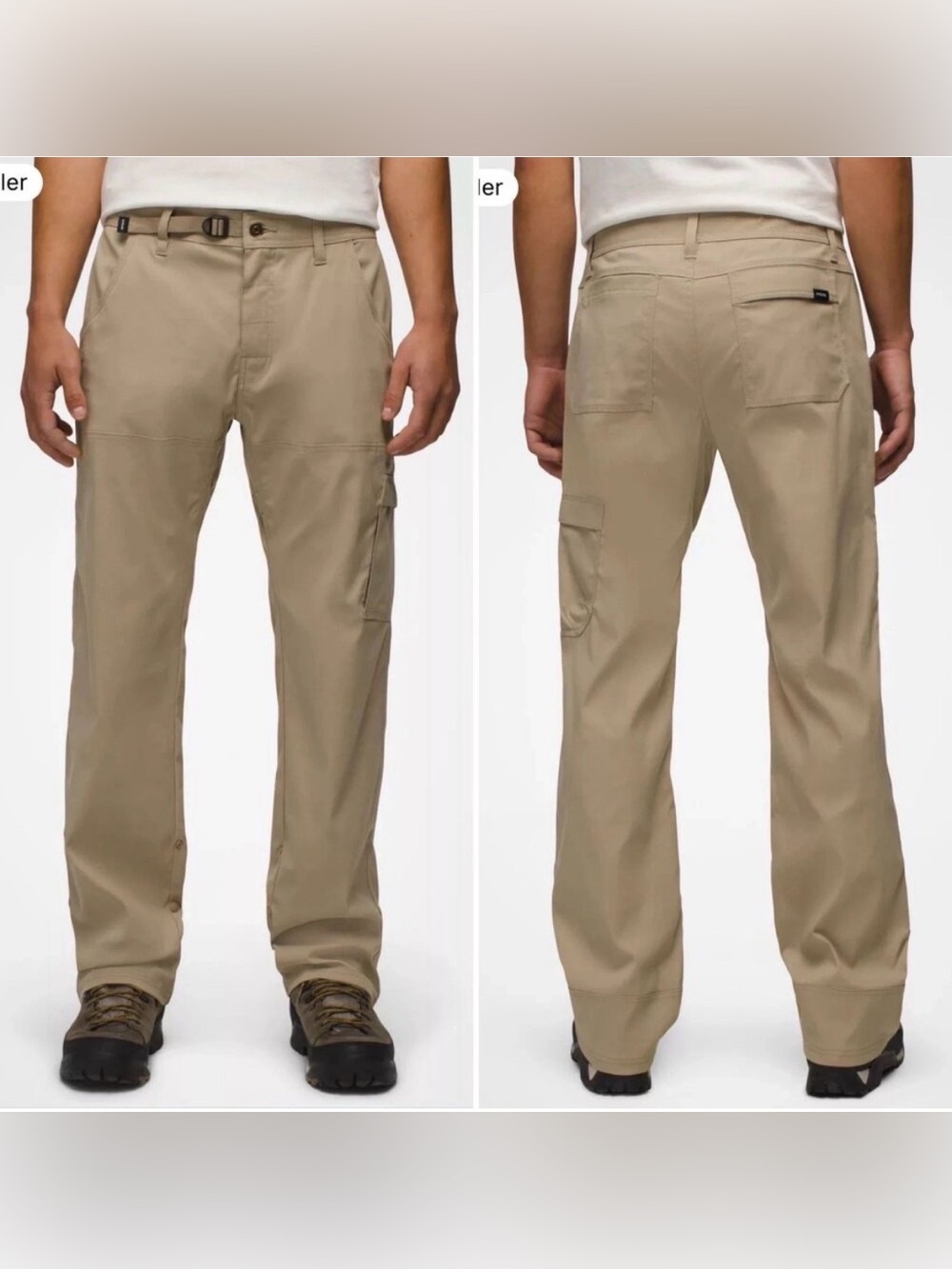 prAna Men's Stretch Zion Khaki Tan Cargo Pants Size Med x 32